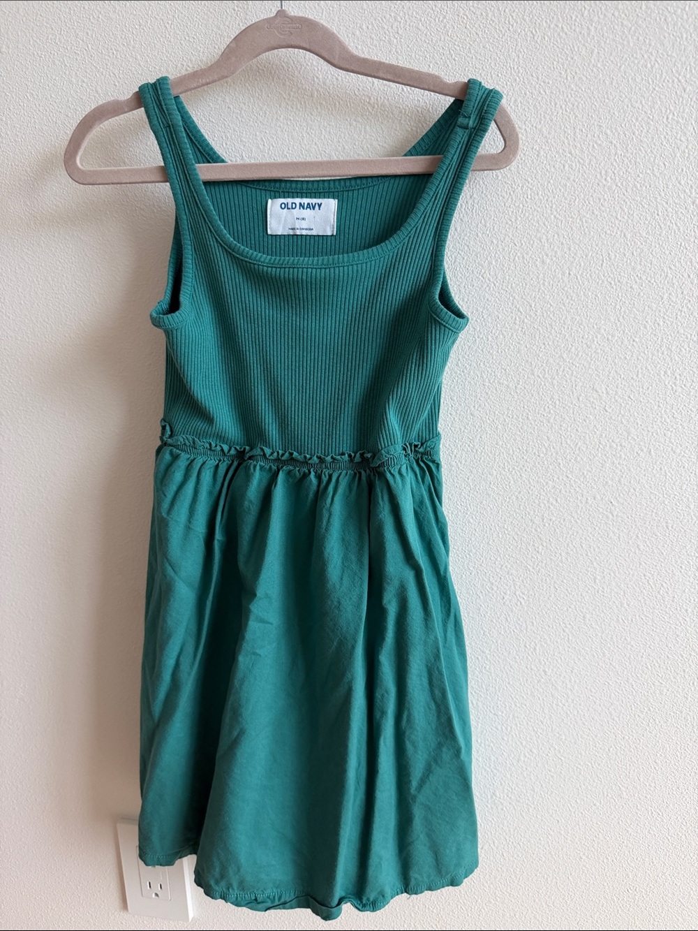 Old Navy Girls' Teal Ribbed Tank Dress